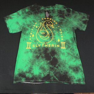 NWT WIZARDING WORLD HARRY POTTER SLYTHERIN SNAKE GREEN TIE-DYE SMALL SHIRT K699